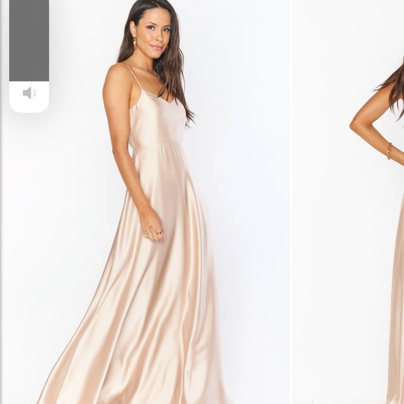 Champagne Luxe Satin Show me your mumu Faith Maxi dress. Worn once - Picture 4 of 4